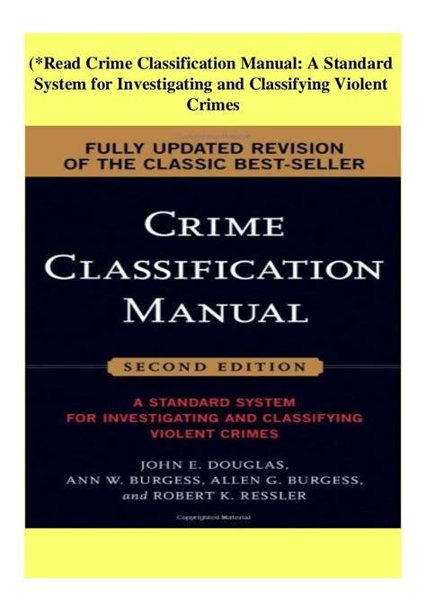 Crime Classification Manual A Standard System for Investigating and Classifying Violent Crime Kindle Editon