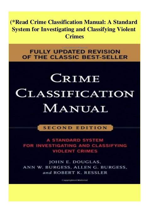 Crime Classification Manual A Standard System for Investigating and Classifying Violent Crimes Kindle Editon