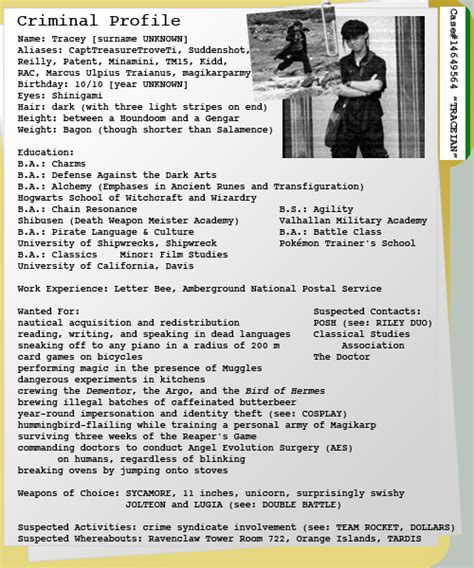 Criminal Profile Template