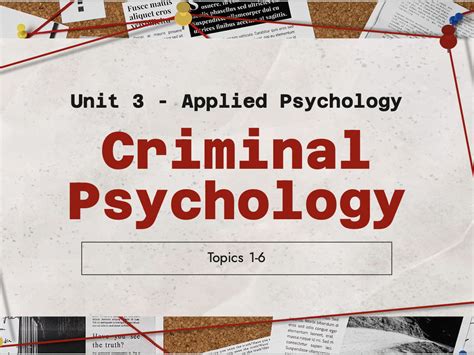 Criminal Psychology Topics in Applied Psychology PDF