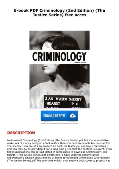 Criminology 2nd Edition The Justice Series Doc