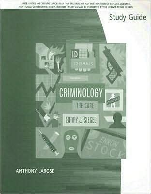 Criminology The Core 3rd Edition Third Ed 3e By Larry J Siegel 2007 Doc