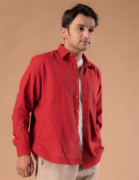 Crimson Red Shirt: A Statement of Style and Confidence