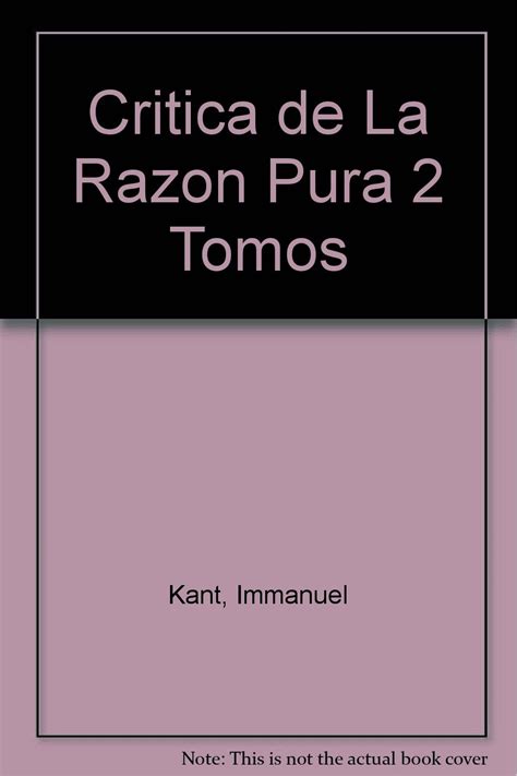 Critica de La Razon Pura 2 Tomos Spanish Edition Epub