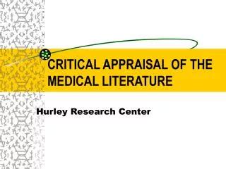 Critical Appraisal of Medical Literature 1st Edition PDF