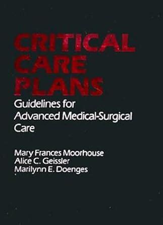 Critical Care Plans Guidelines for Advanced Medical Surgical Care Doc