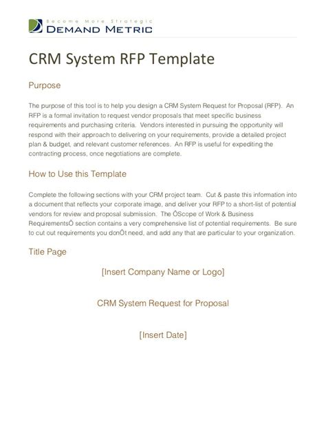 Crm Proposal Template