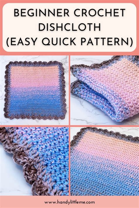 Crochet Dishcloth Pattern Beginner With Single Crochet Free Printable