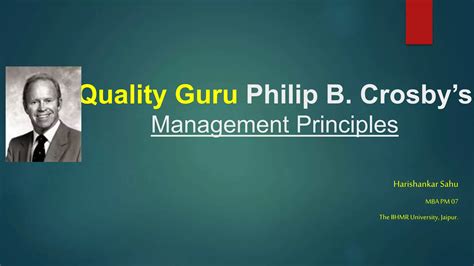 Crosby's Key Management Principles