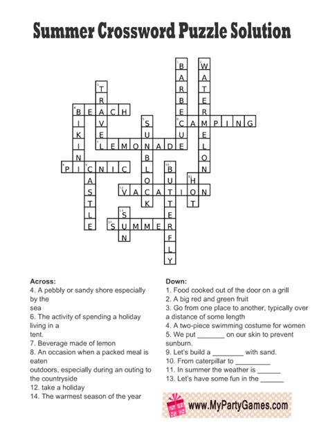 Crossword Puzzle And Answer Key Epub