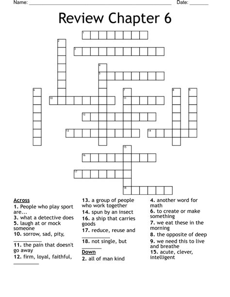 Crossword Review Chapter 6 Answers Doc