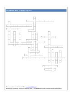 Crosswords Basic Economic Concepts Answers Kindle Editon