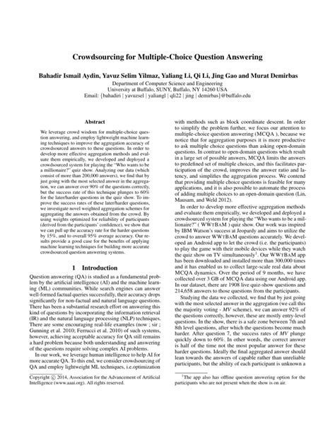 Crowdreply A Crowdsourced Multiple Choice Question Answering Epub