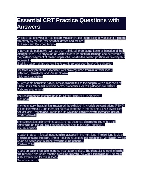 Crt Questions And Answers PDF