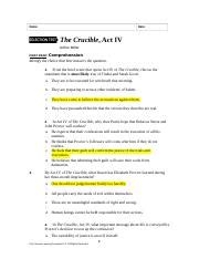 Crucible Act 4 Selection Test Answer Reader