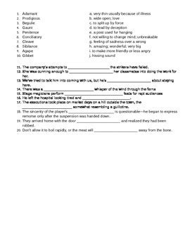 Crucible Act 4 Vocabulary Practice Answers Reader