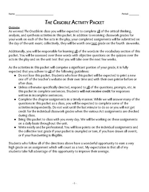 Crucible Activity Packet Answers Act 4 Epub