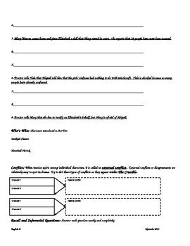 Crucible Graphic Organizer For Active Answer Key Reader