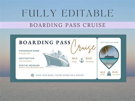 Cruise Boarding Pass Template