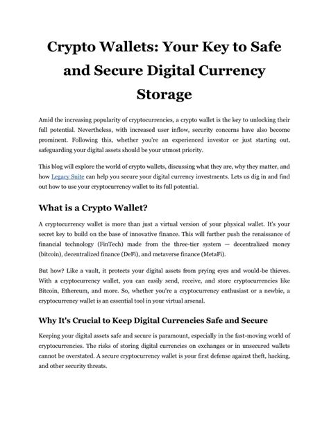 Crypto Wallets: Your Key to the Digital Currency Revolution