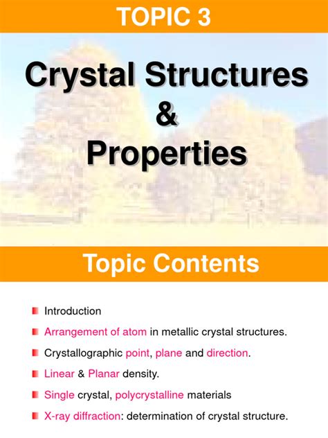 Crystal Structure and Properties