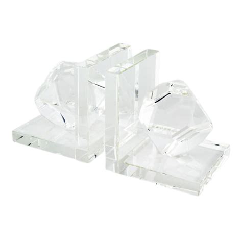 Crystal bookends as paperweights: