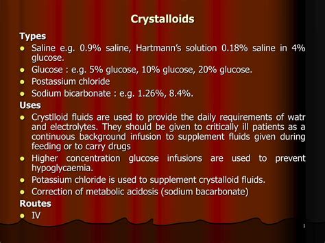 Crystalloid Solution Example Reader