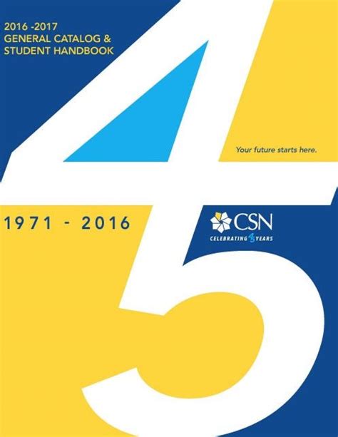 Csn 2016-2017 General Catalog & Student Handbook