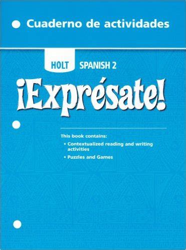 Cuaderno Expresate Workbook Answers Spanish 2 Kindle Editon