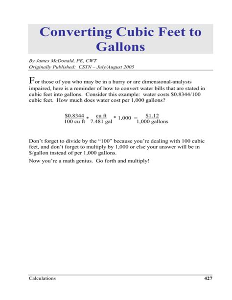 Cubic Feet to Gallons of Water: The Ultimate Conversion Guide