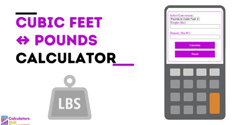 Cubic Feet to Lbs Calculator