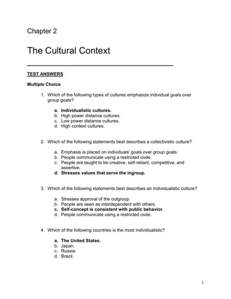 Cultural Context Sample Answer Reader