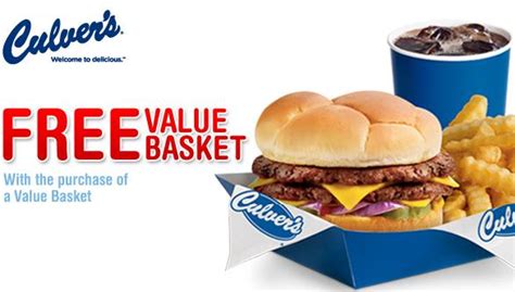 Culvers Free Value Basket Coupon Printable