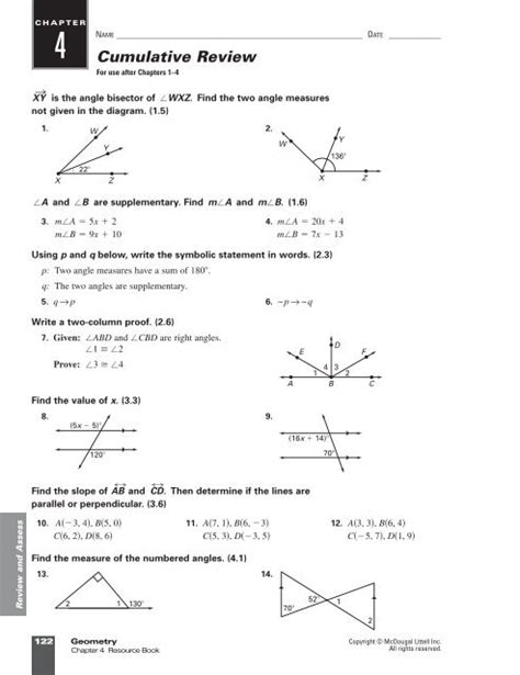Cumulative Review Answers Geometry Pg 123 PDF