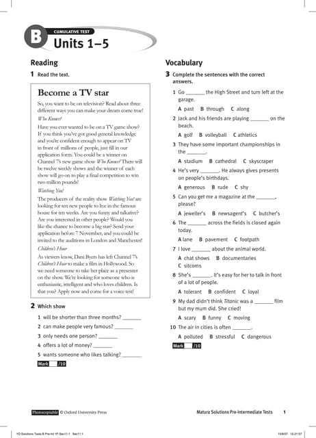 Cumulative Test 14 A Answers PDF