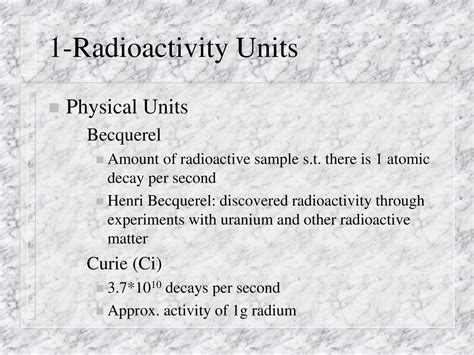 Curie to Becquerel: Demystifying the Units of Radioactivity