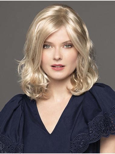 Curly 14" Platinum Blonde Shoulder Length Synthetic Without Bangs The Best Monofilament Wigs