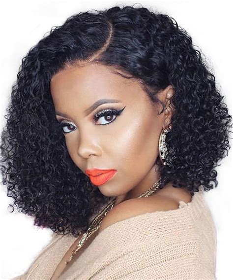 Curly Lace Front Human Hair Wigs Natural Black Brazilian Remy Lace Front Wigs With Baby Hair