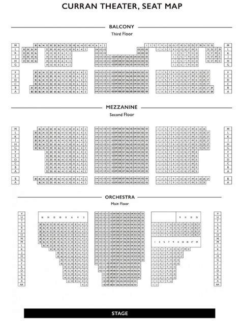 Curran Theater Seating Chart