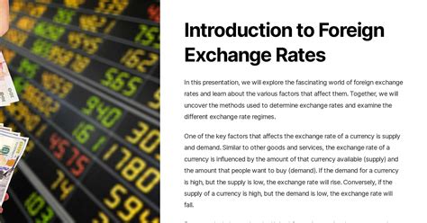 Currency Exchange Rates: A Brief Introduction