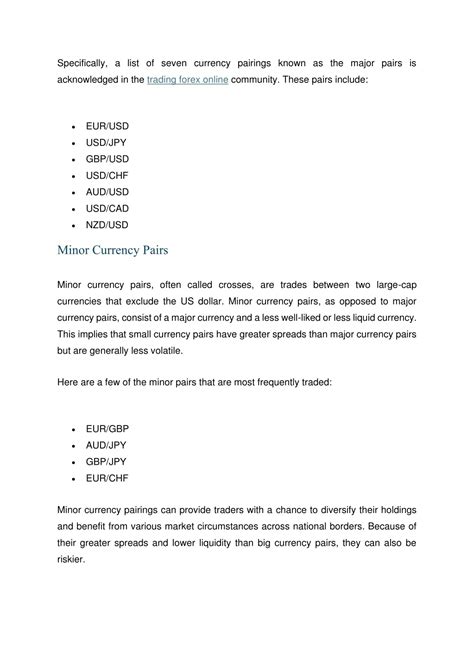 Currency Pairings