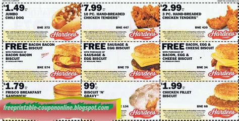 Current Printable Current Hardee's Coupons