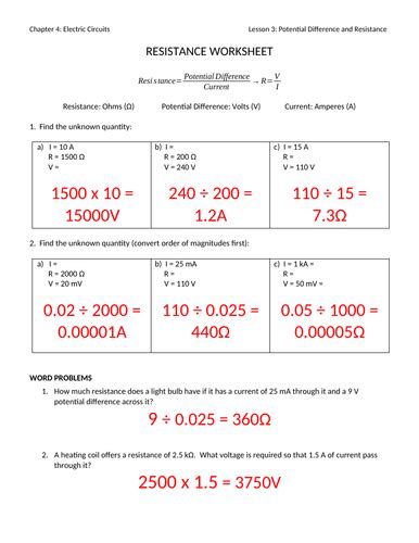 Current Voltage Resistance Stephen Murray Answers Epub