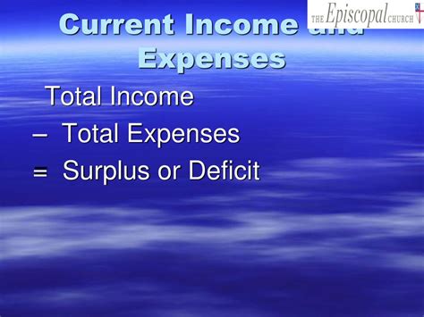 Current income and expenses: