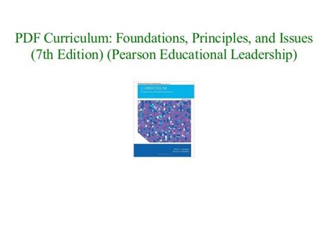 Curriculum Foundations Principles Educational Leadership PDF