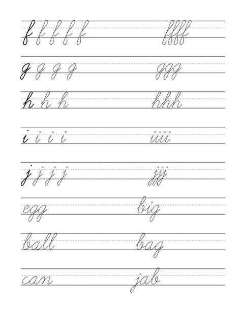 Cursive Writing Template