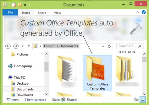Custom Office Templates Folder