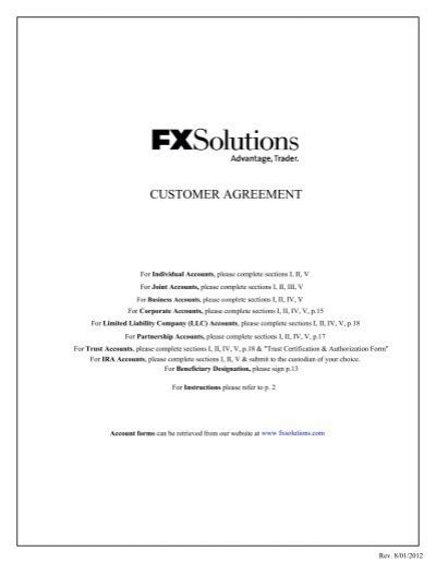 Customer Agreement Fx Solutions Doc