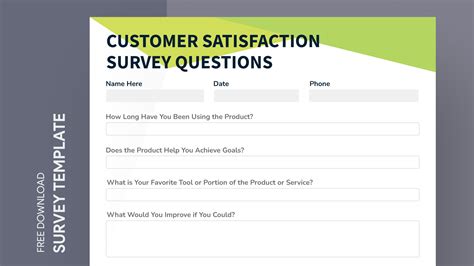 Customer Satisfaction Survey Questions Template