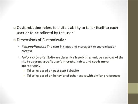Customization: Tailoring Content to Specific Preferences
